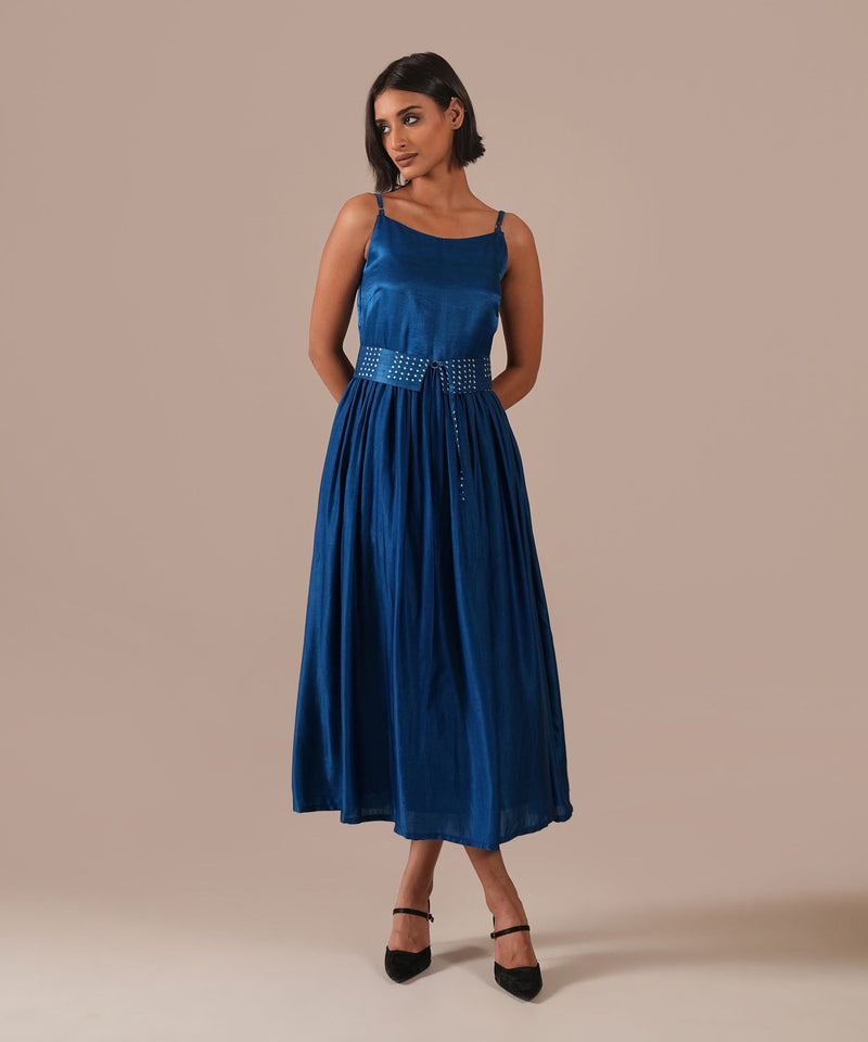 SILK SONATA DRESS silk by Indigo Dreams in blue color for women Worldwide