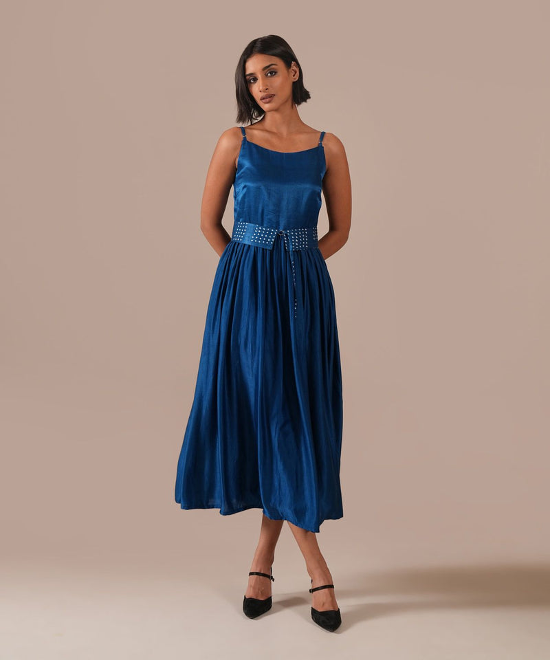 SILK SONATA DRESS silk by Indigo Dreams in blue color for women Worldwide