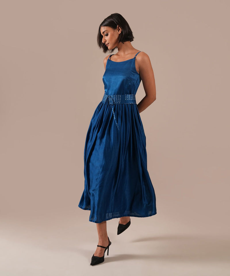 SILK SONATA DRESS silk by Indigo Dreams in blue color for women Worldwide