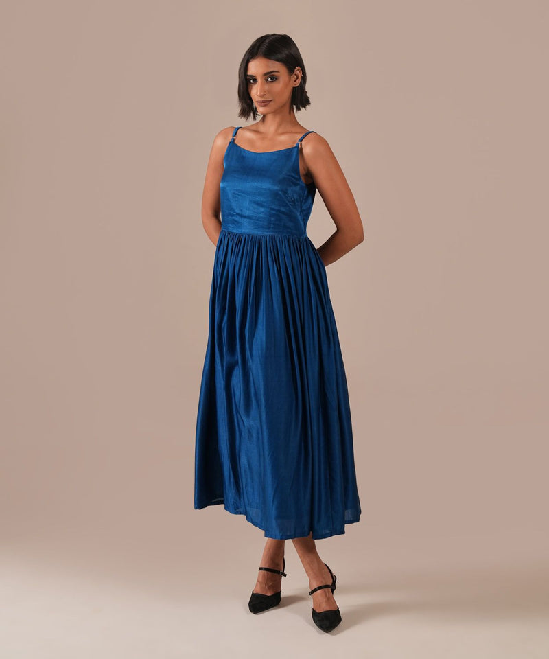 SILK SONATA DRESS silk by Indigo Dreams in blue color for women Worldwide