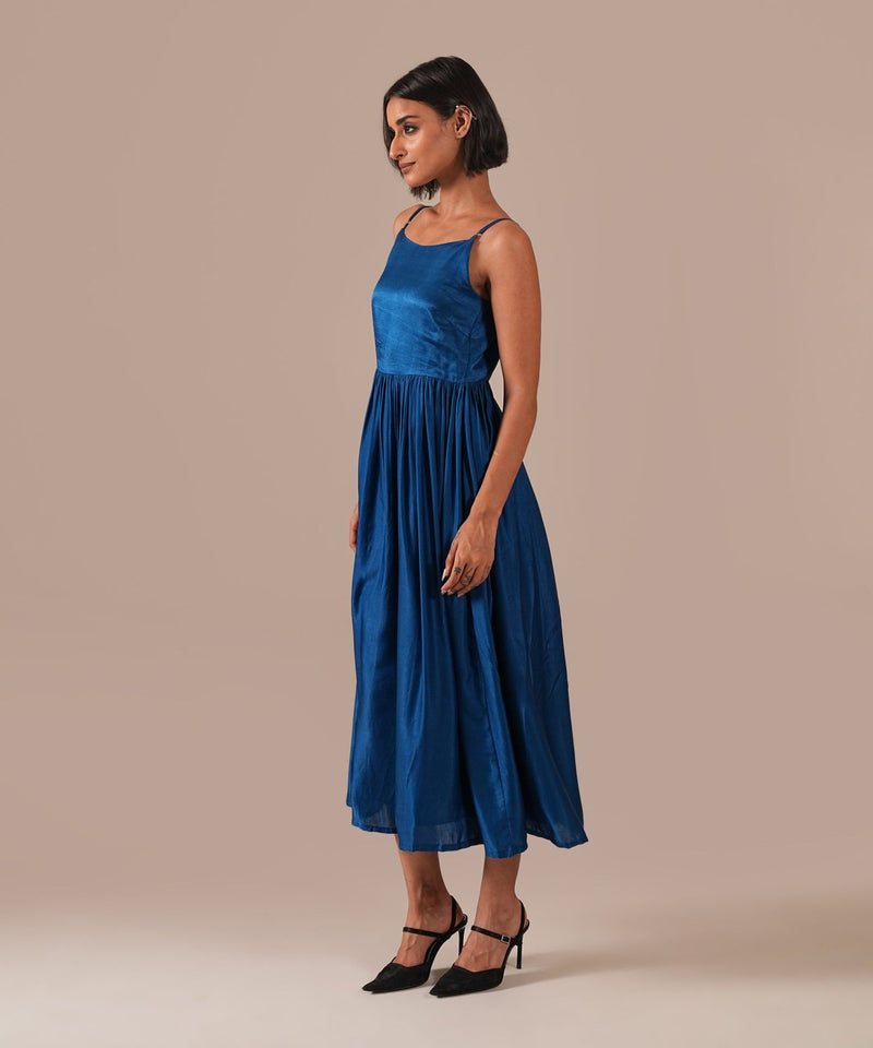 SILK SONATA DRESS silk by Indigo Dreams in blue color for women Worldwide