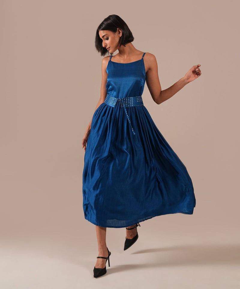 SILK SONATA DRESS silk by Indigo Dreams in blue color for women Worldwide