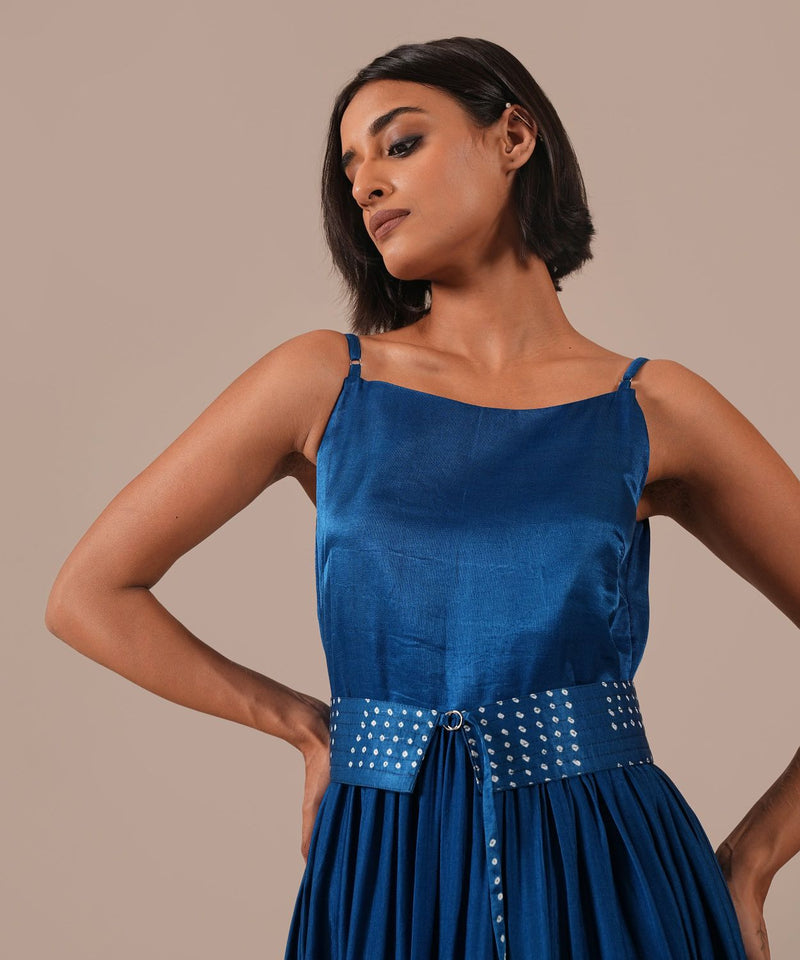 SILK SONATA DRESS silk by Indigo Dreams in blue color for women Worldwide