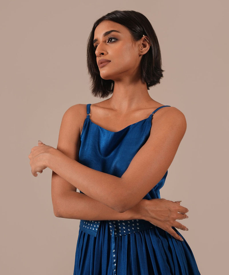 SILK SONATA DRESS silk by Indigo Dreams in blue color for women Worldwide