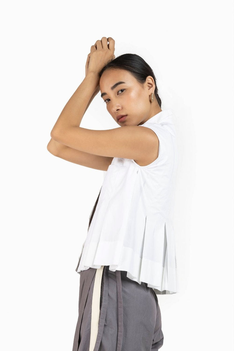 Sleeveless Pleat Top Co-ord Co-ord Set,Bottoms,Top & Tunics by THREE for women Worldwide