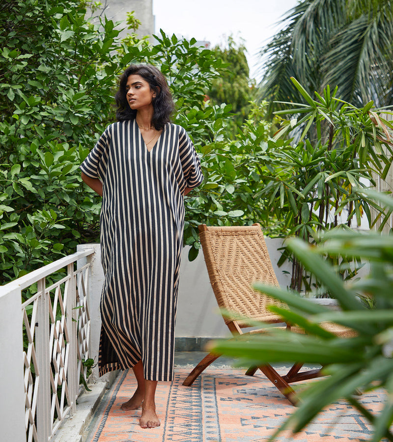 Smoke Kaftan Lounge Wear by Khara Kapas for women Worldwide
