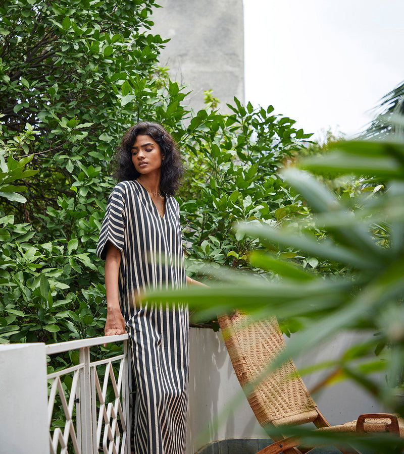 Smoke Kaftan Lounge Wear by Khara Kapas for women Worldwide