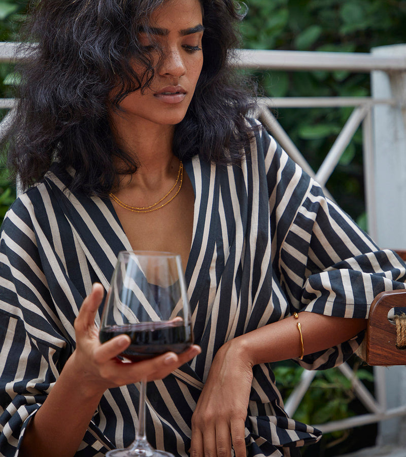 Smoke Overlay Robe Lounge Wear by Khara Kapas for women Worldwide