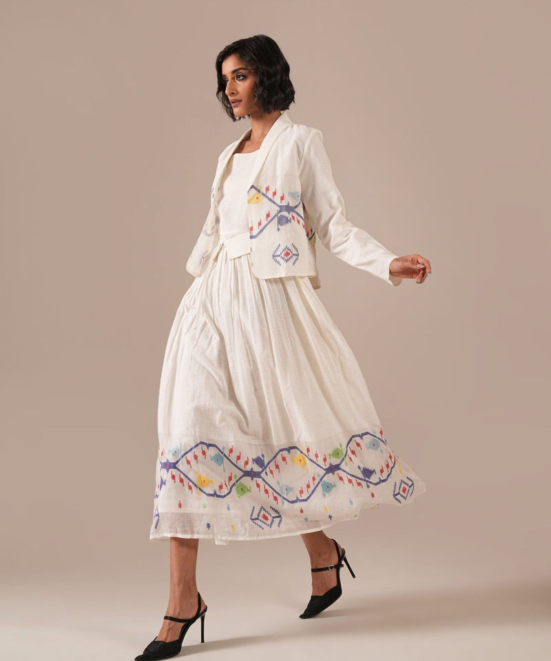 SNOW PETAL SET 100% cotton by Indigo Dreams in white color for women Worldwide