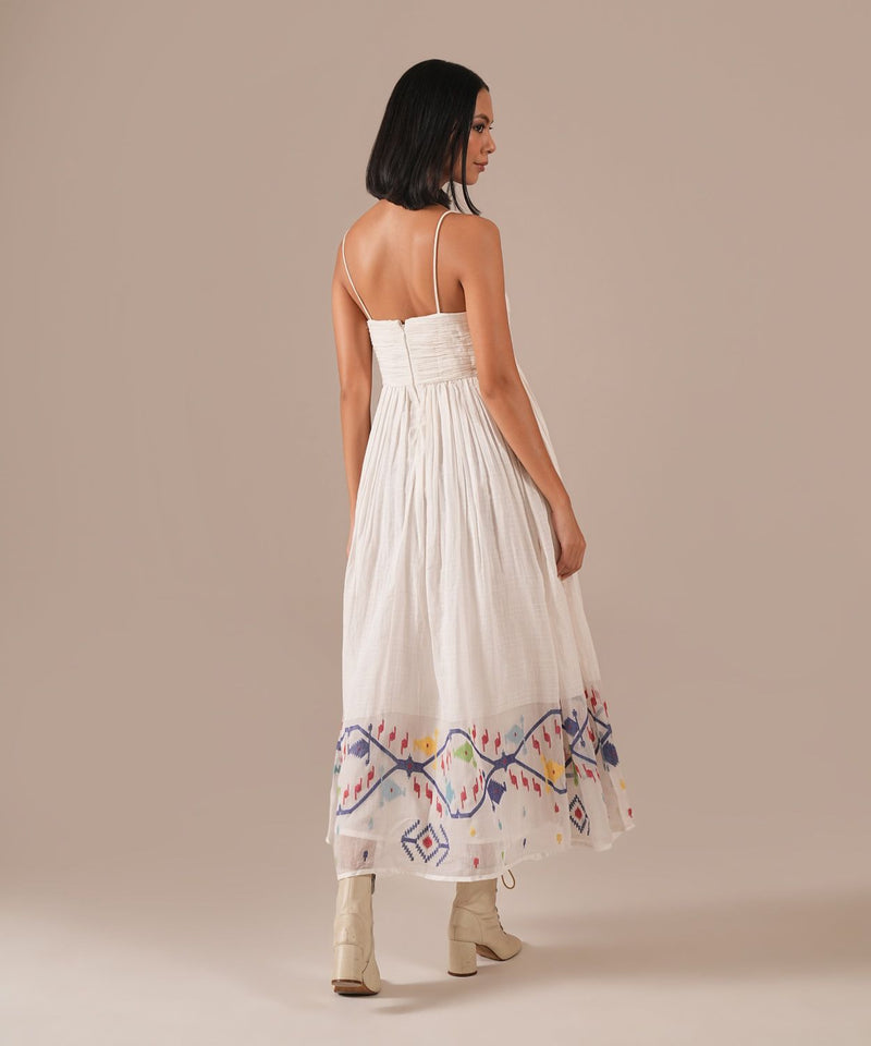 SNOW RADIANCE DRESS 100% cotton by Indigo Dreams in white color for women Worldwide