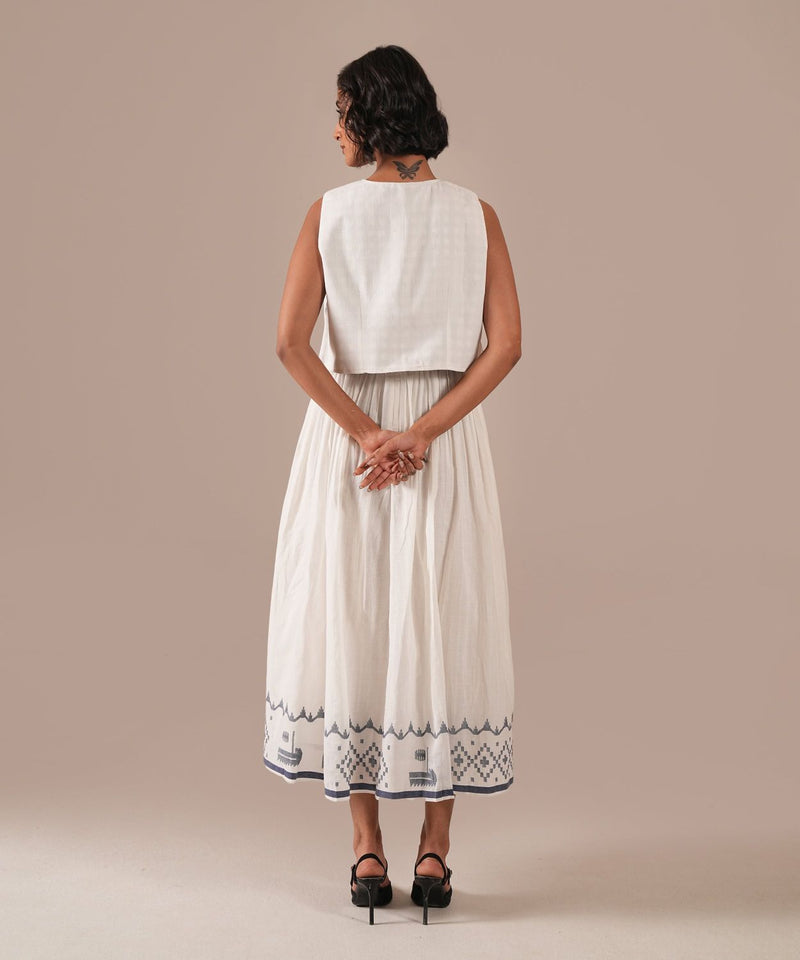 SNOWFLAKE DRIFT SET 100% cotton by Indigo Dreams in white color for women Worldwide