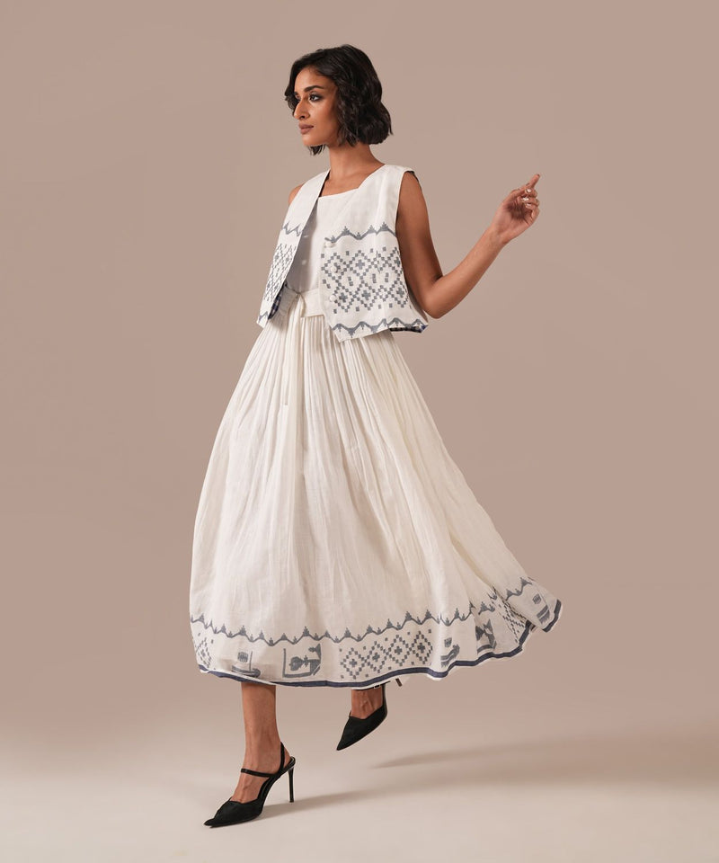 SNOWFLAKE DRIFT SET 100% cotton by Indigo Dreams in white color for women Worldwide