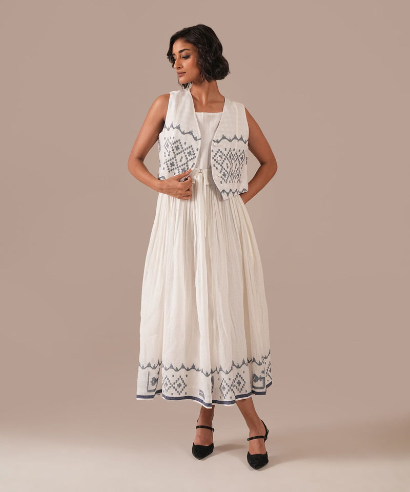 SNOWFLAKE DRIFT SET 100% cotton by Indigo Dreams in white color for women Worldwide