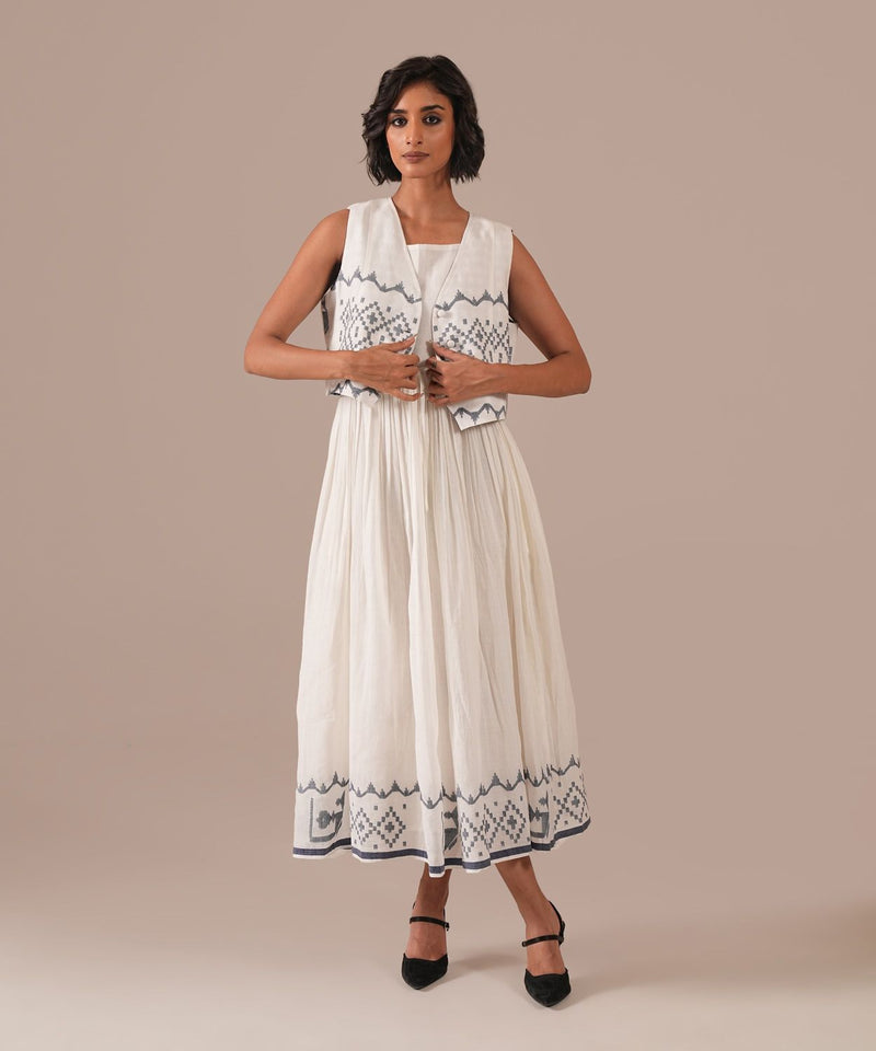 SNOWFLAKE DRIFT SET 100% cotton by Indigo Dreams in white color for women Worldwide