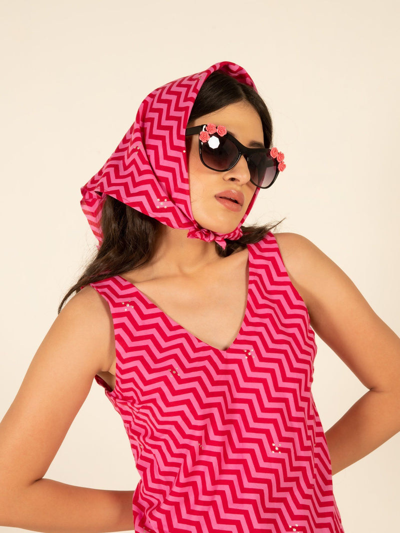 Sophia Pink Flounce Dress by Marche for women Worldwide