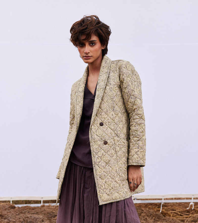 Stone floral jacket cotton by Khara Kapas in multi for women Worldwide