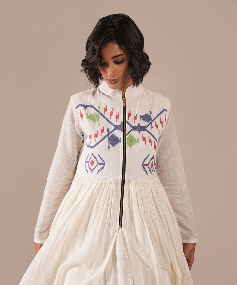 SWAN WINGS DRESS silk by Indigo Dreams in white color for women Worldwide