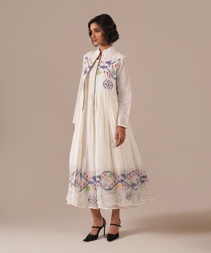 SWAN WINGS DRESS silk by Indigo Dreams in white color for women Worldwide