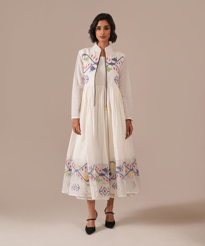 SWAN WINGS DRESS silk by Indigo Dreams in white color for women Worldwide