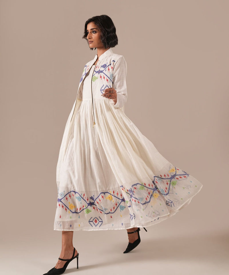 SWAN WINGS DRESS silk by Indigo Dreams in white color for women Worldwide