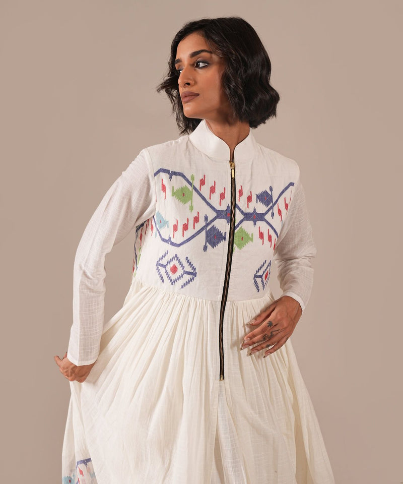 SWAN WINGS DRESS silk by Indigo Dreams in white color for women Worldwide