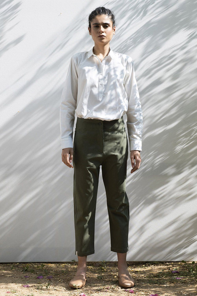 Sycamore Cropped Trousers Bottoms by Khara Kapas for women Worldwide