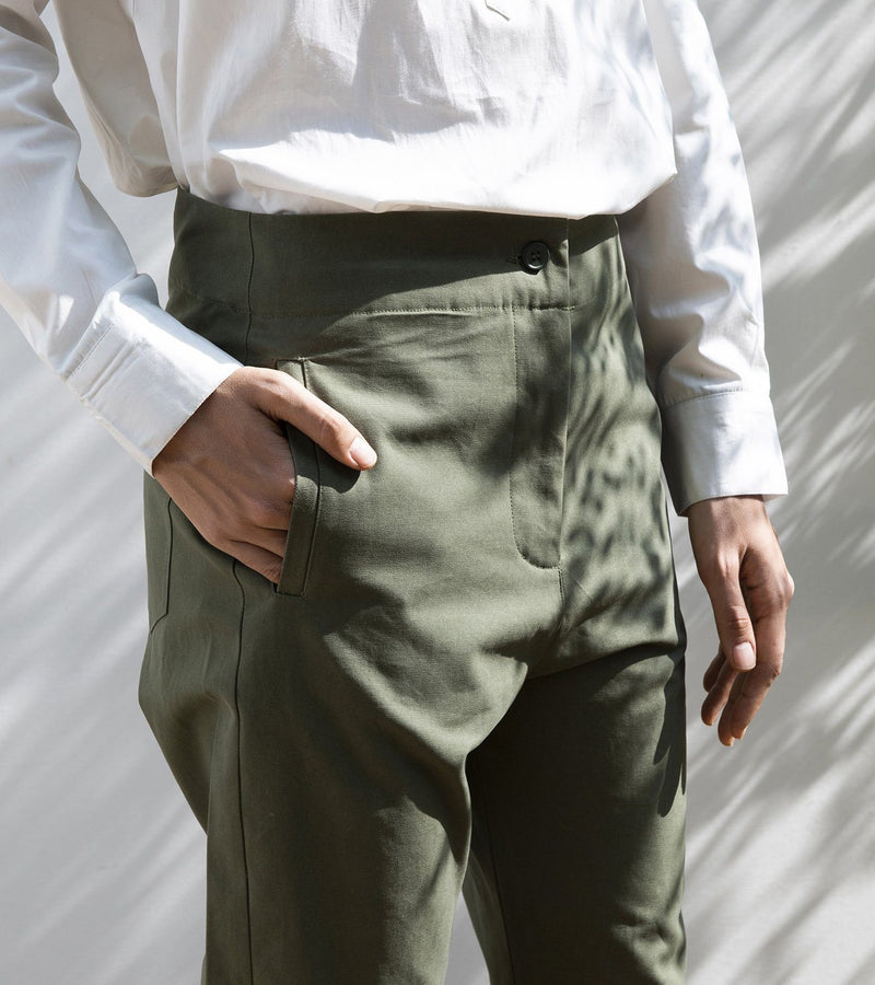 Sycamore Cropped Trousers Bottoms by Khara Kapas for women Worldwide