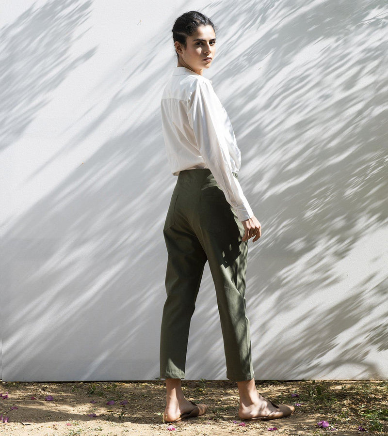 Sycamore Cropped Trousers Bottoms by Khara Kapas for women Worldwide