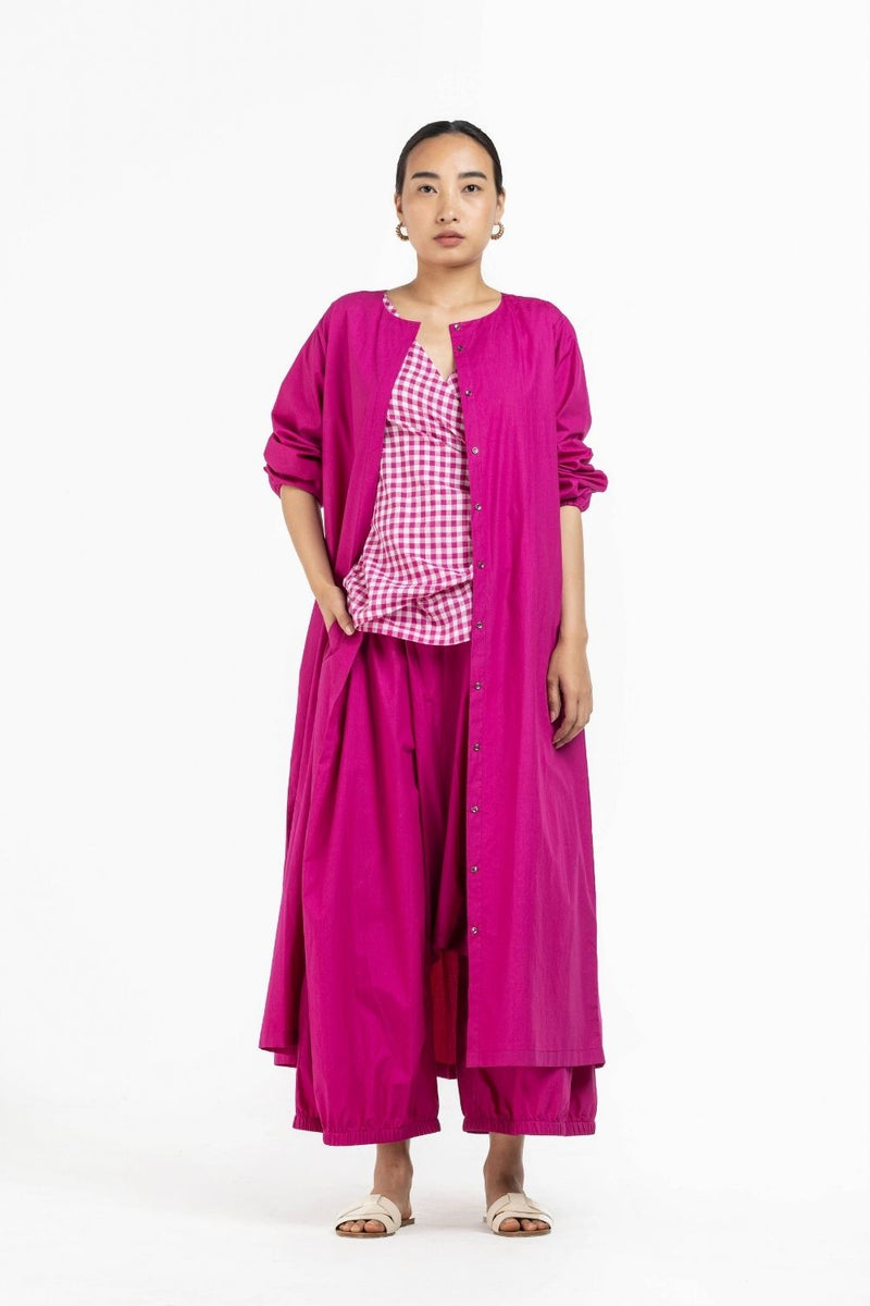 Tie Top Hot Pink Check Co-ord Co-ord Set,Bottoms,Top & Tunics by THREE for women Worldwide