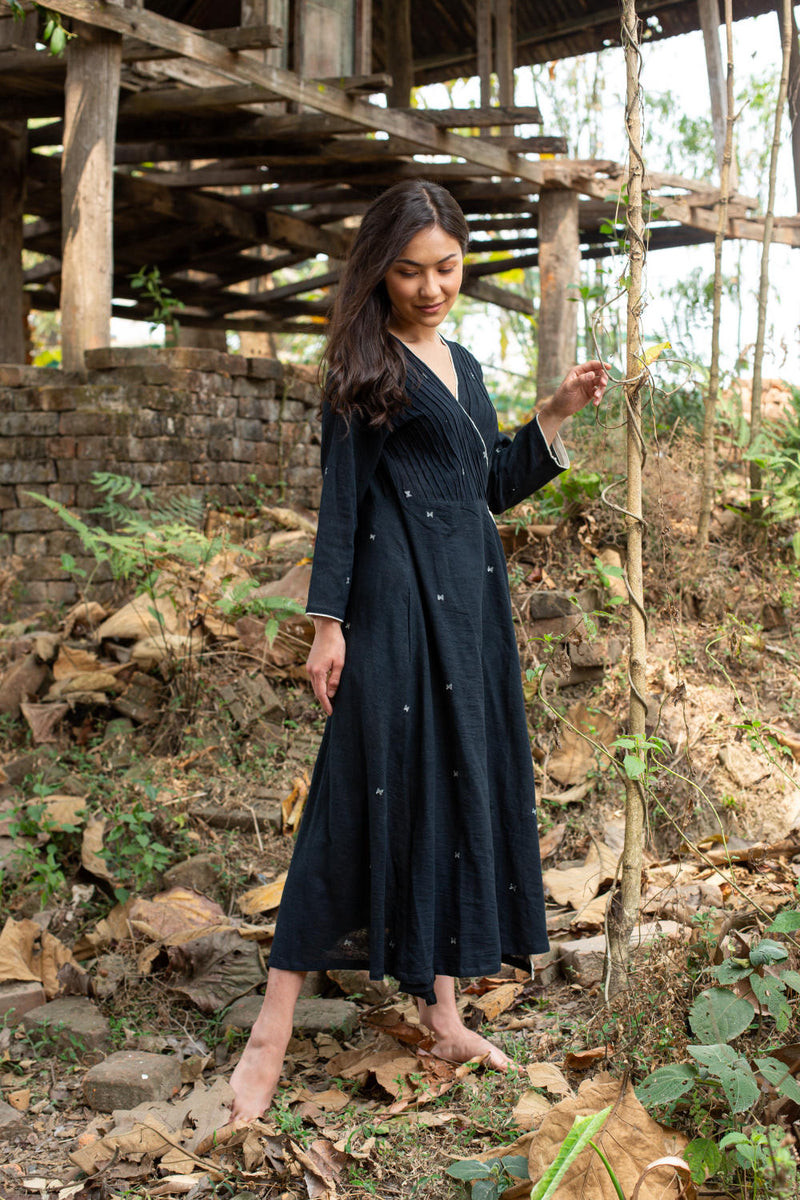 Tiri Tiri Wrap Dress Dress by Moborr in black color for women Worldwide