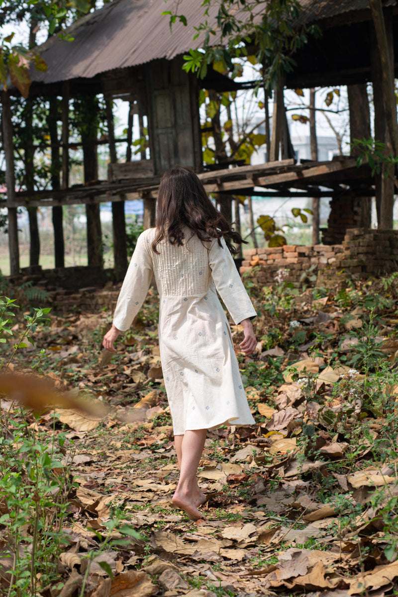 Tonga Wrap Dress Dress by Moborr in white color for women Worldwide