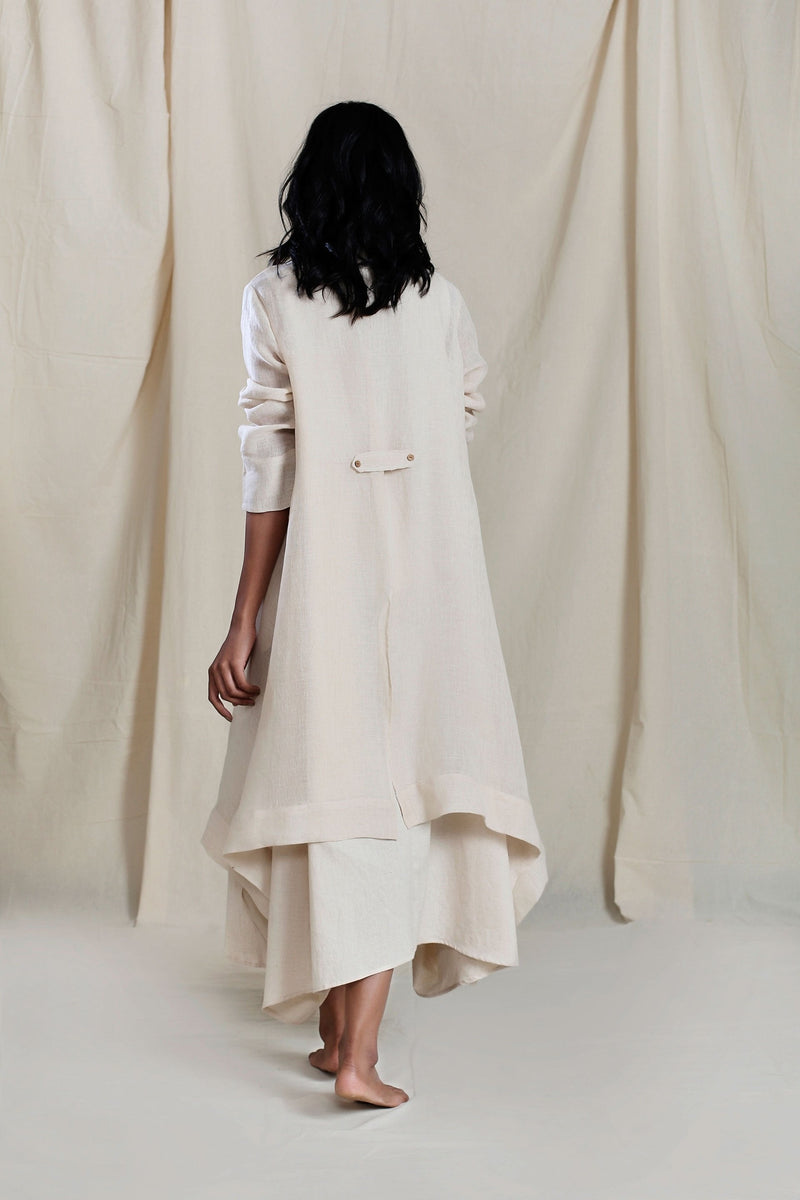 Trench Koza Aakaar Oatmeal Jacket Jackets & Overlays by Mati for women Worldwide