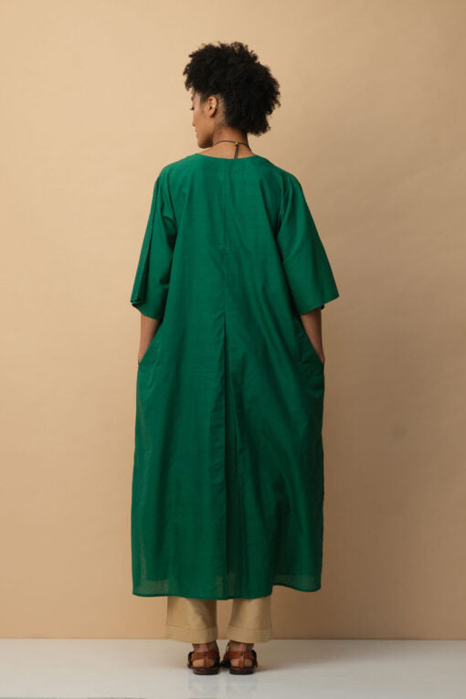 Tropical Leaf Applique Kaftan Green Lounge Wear by Mallika Mathur for women Worldwide