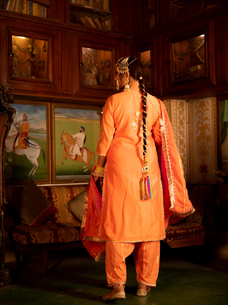 Ulfat Chanderi Silk Kurta Salwar Set Kurta Sets by Maison Shefali for women Worldwide