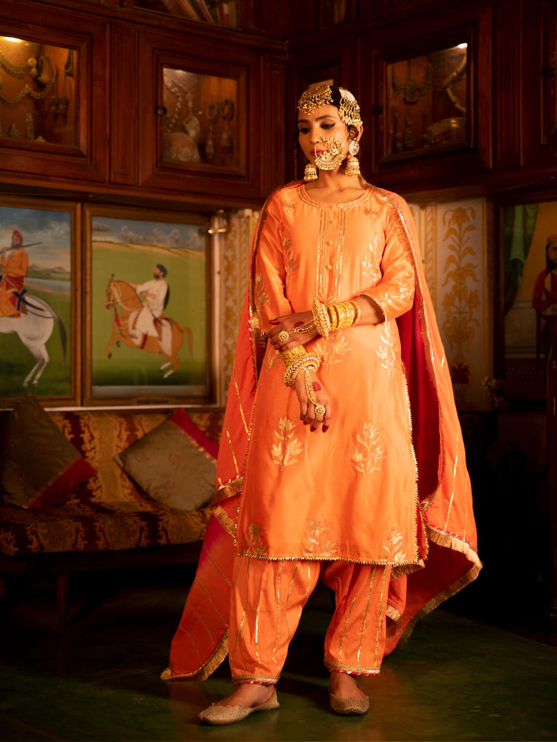 Ulfat Chanderi Silk Kurta Salwar Set Kurta Sets by Maison Shefali for women Worldwide