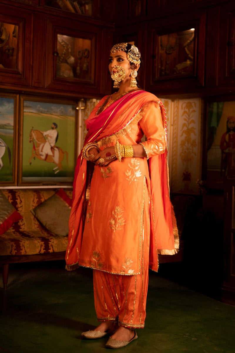 Ulfat Chanderi Silk Kurta Salwar Set Kurta Sets by Maison Shefali for women Worldwide
