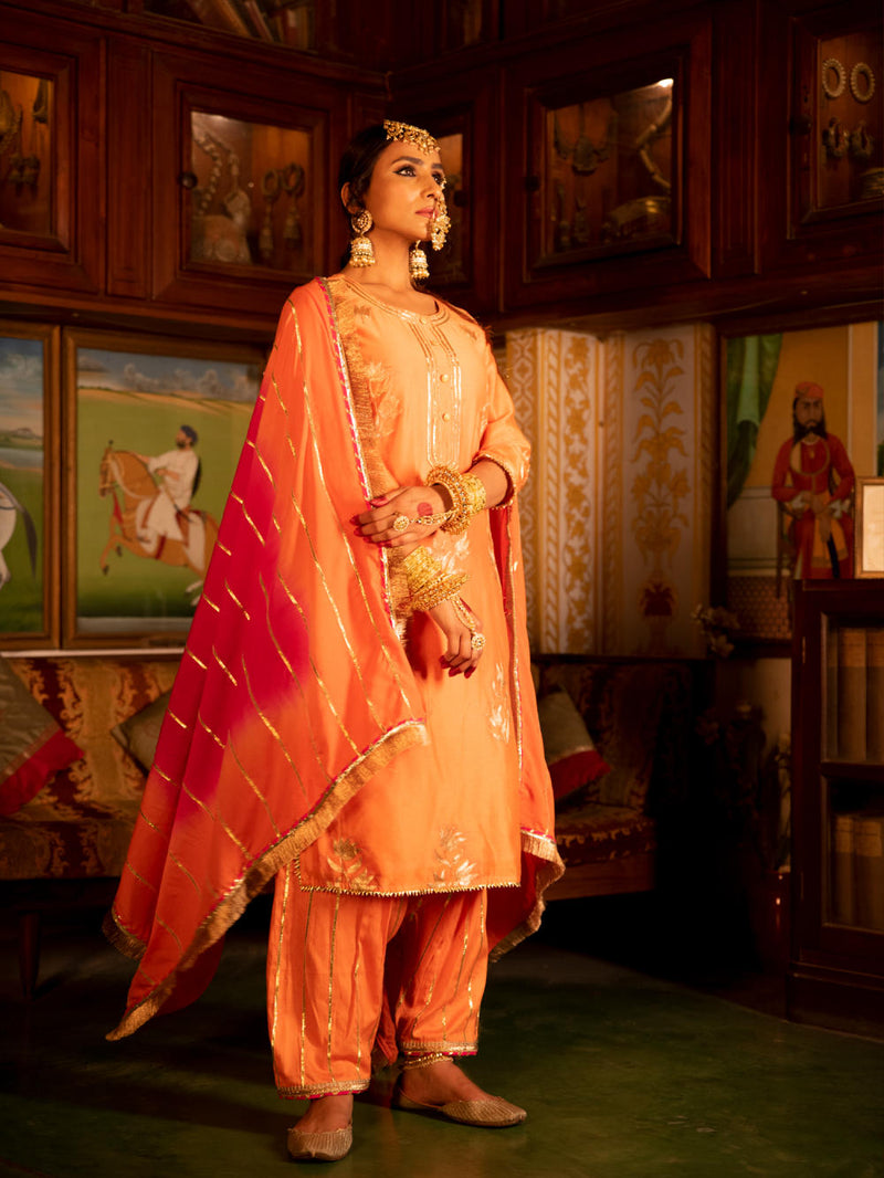 Ulfat Chanderi Silk Kurta Salwar Set Kurta Sets by Maison Shefali for women Worldwide