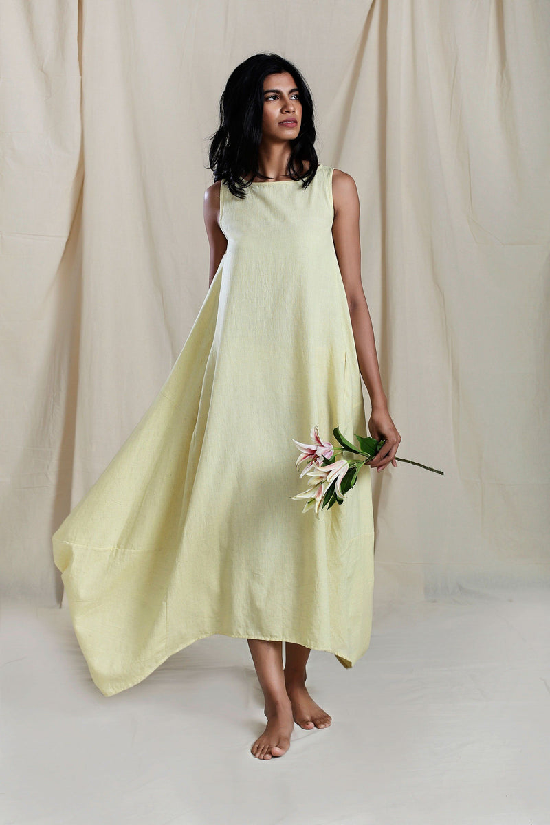 Vari Aakaar Yellow dress Dress by Mati for women Worldwide