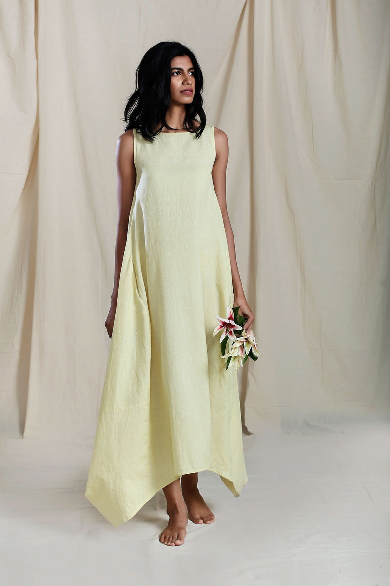 Vari Aakaar Yellow dress Dress by Mati for women Worldwide