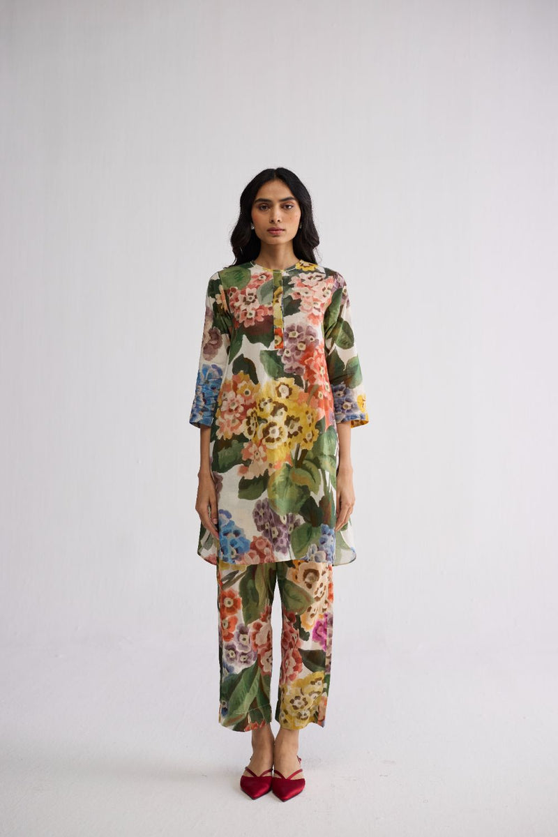VERANDA SHORT KURTA SET cotton cambric kurta/kurta set by YAM in multicolor for women Worldwide