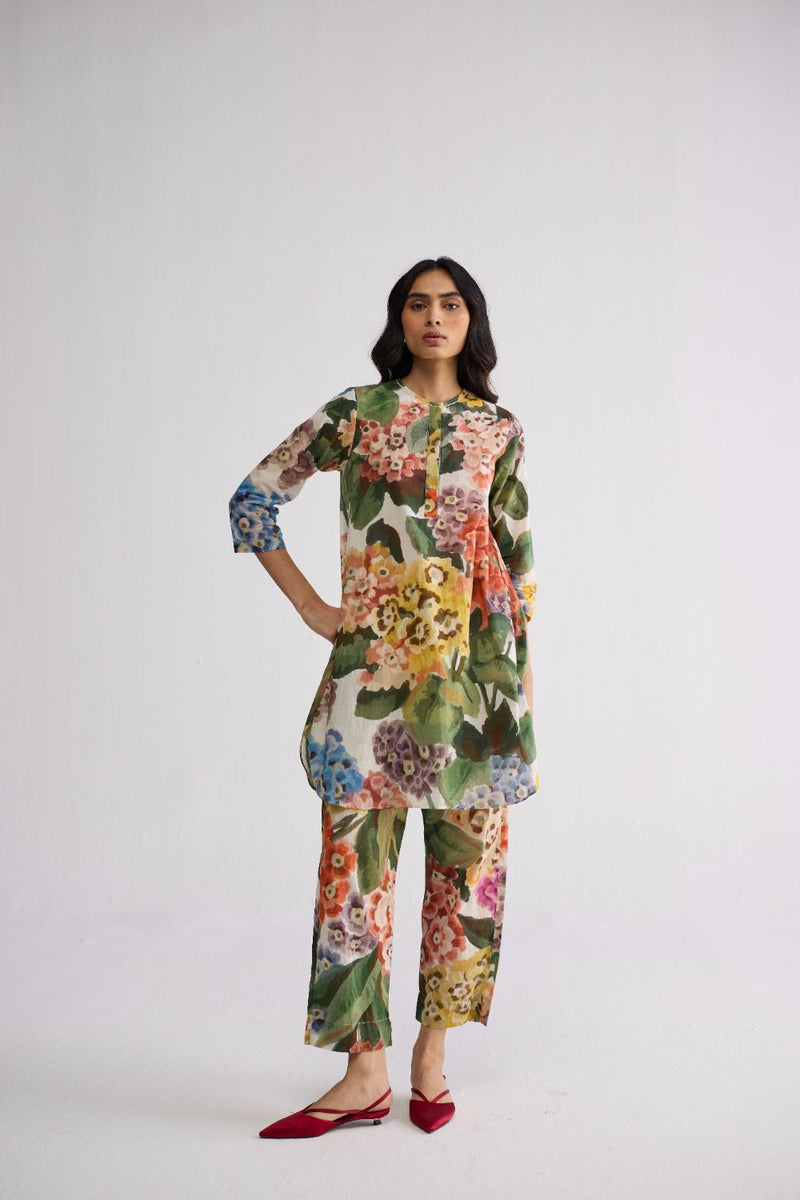 VERANDA SHORT KURTA SET cotton cambric kurta/kurta set by YAM in multicolor for women Worldwide