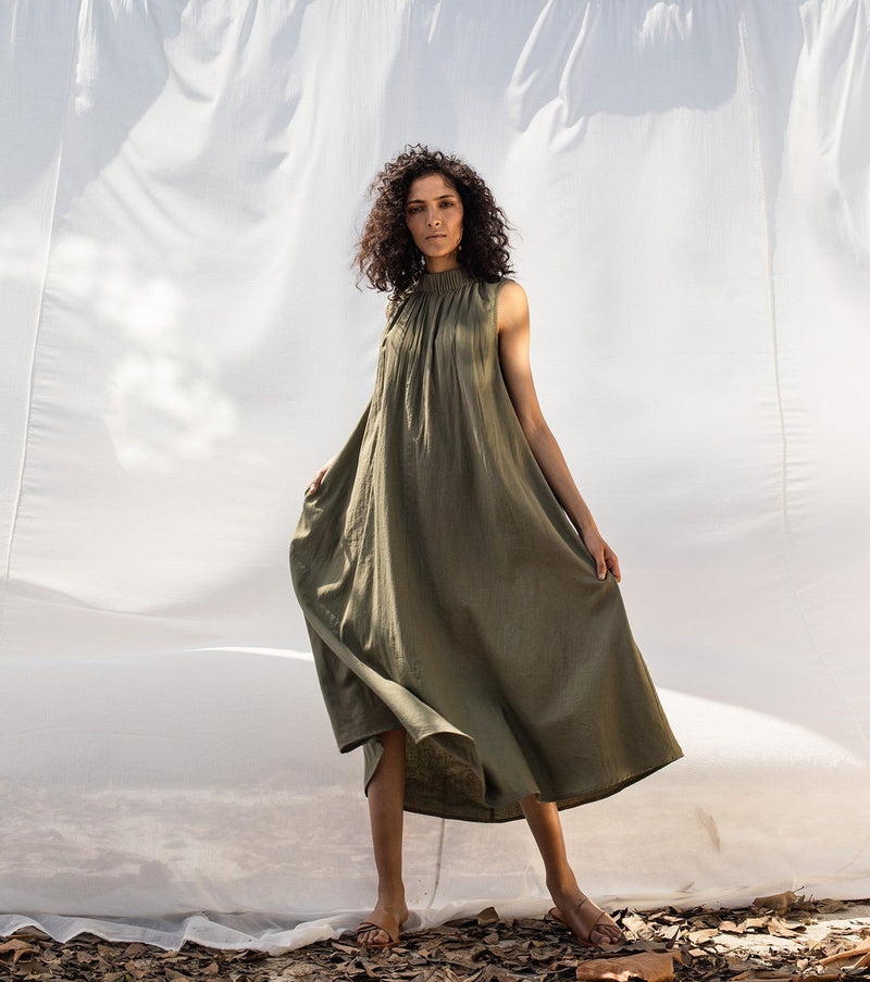 We Olive Dress by Khara Kapas for women Worldwide