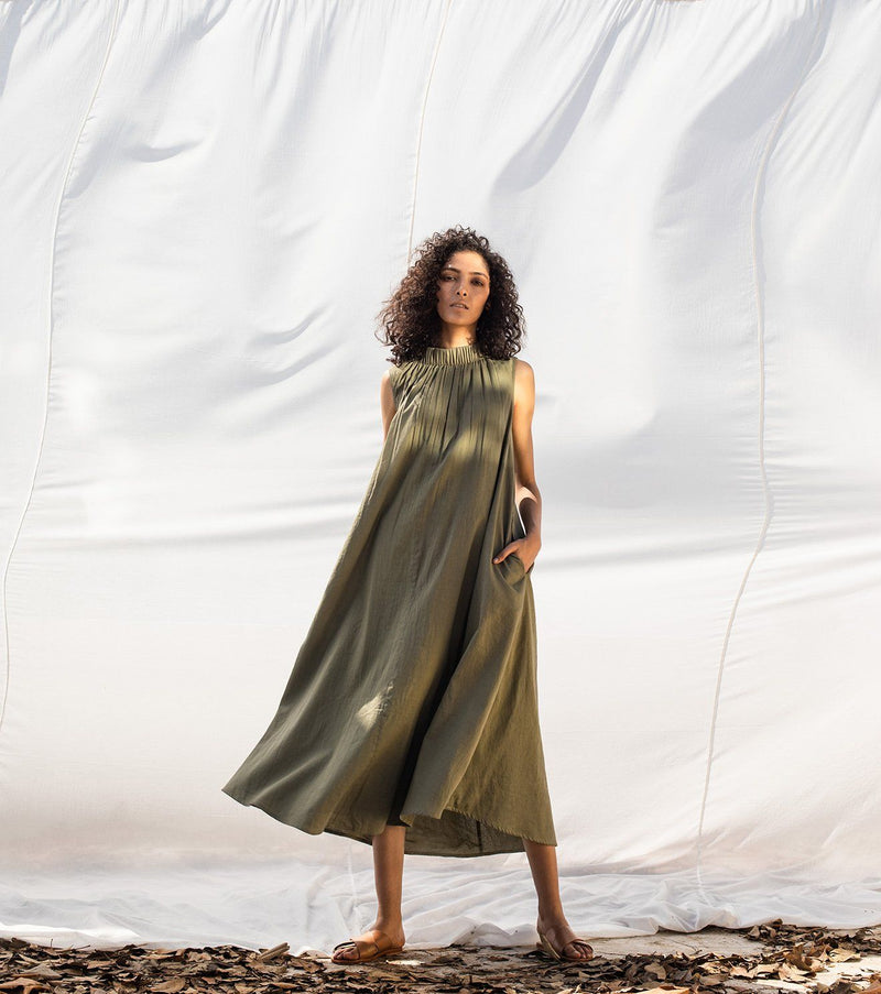 We Olive Dress by Khara Kapas for women Worldwide