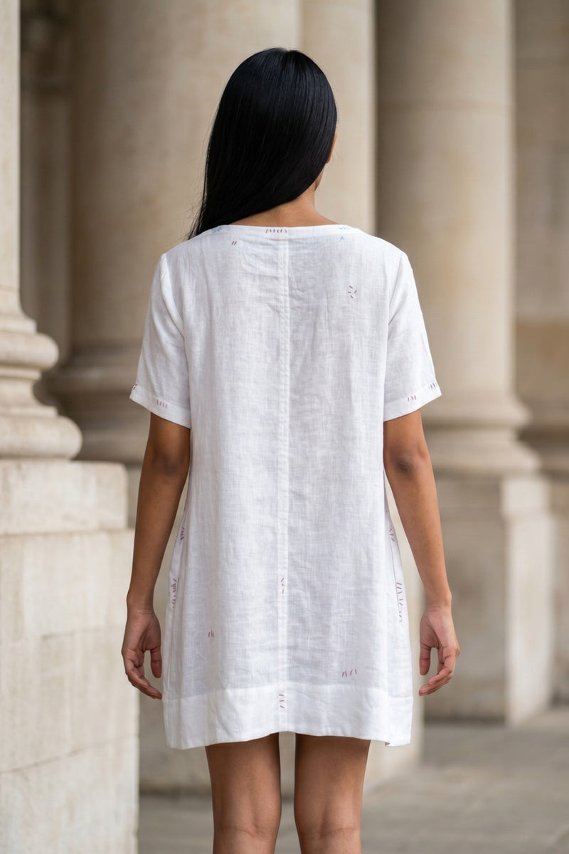 Sora White Dress hemploop, lyocell dress by Doodlage in white for women Worldwide