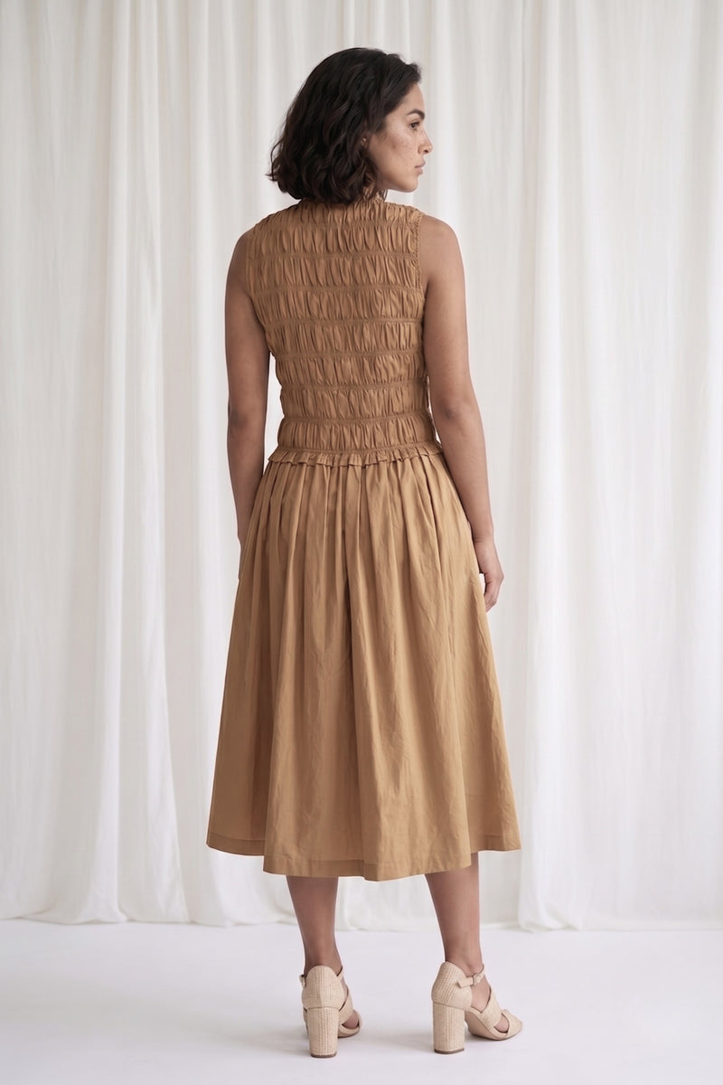 Midsummer Sand Beige Dress poplin dress by Doodlage in beige for women Worldwide