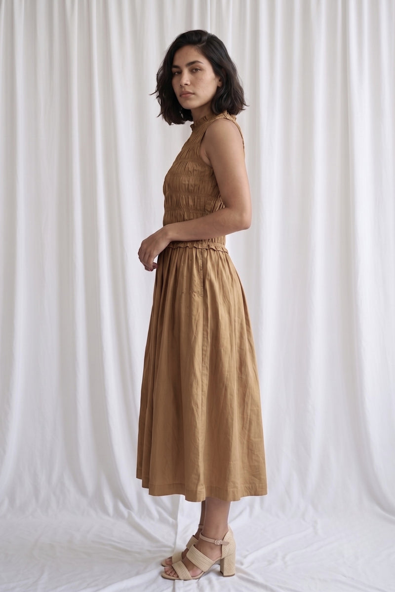 Midsummer Sand Beige Dress poplin dress by Doodlage in beige for women Worldwide