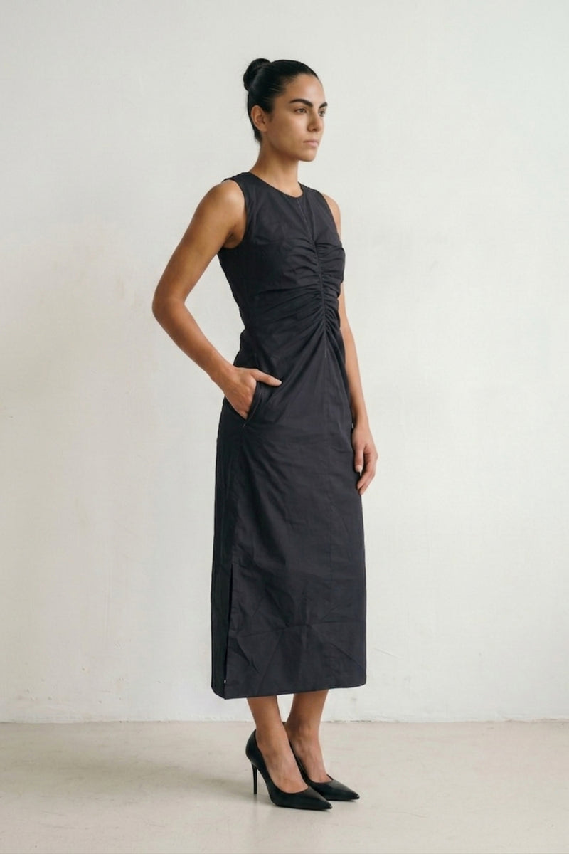 Sarah Noir Dress poplin dress by Doodlage in black for women Worldwide