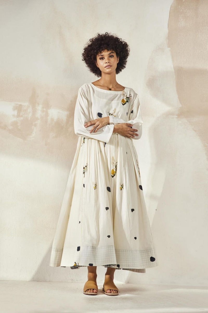 Whimsy Dress by Khara Kapas in white for women Worldwide