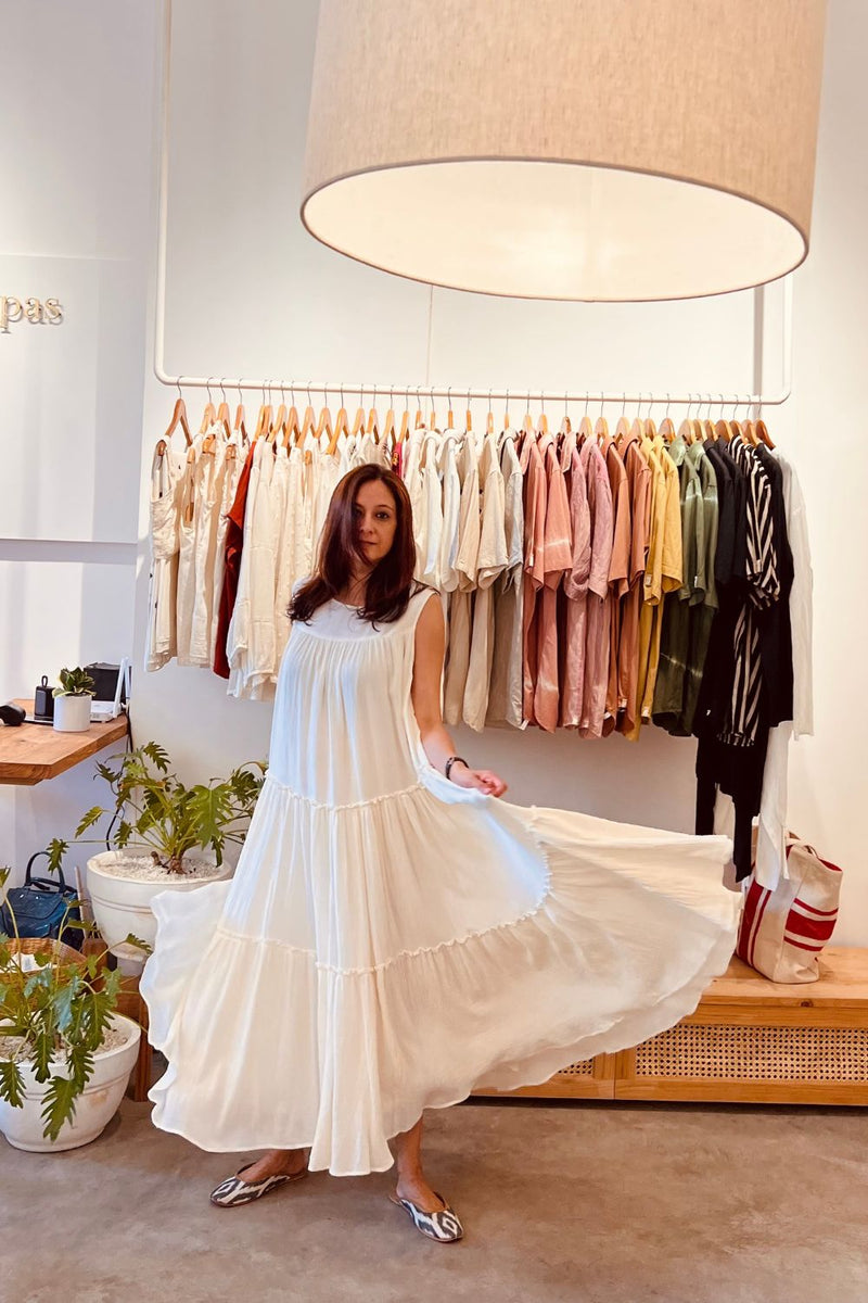 White Lily Bouque Dress by Khara Kapas in white for women Worldwide