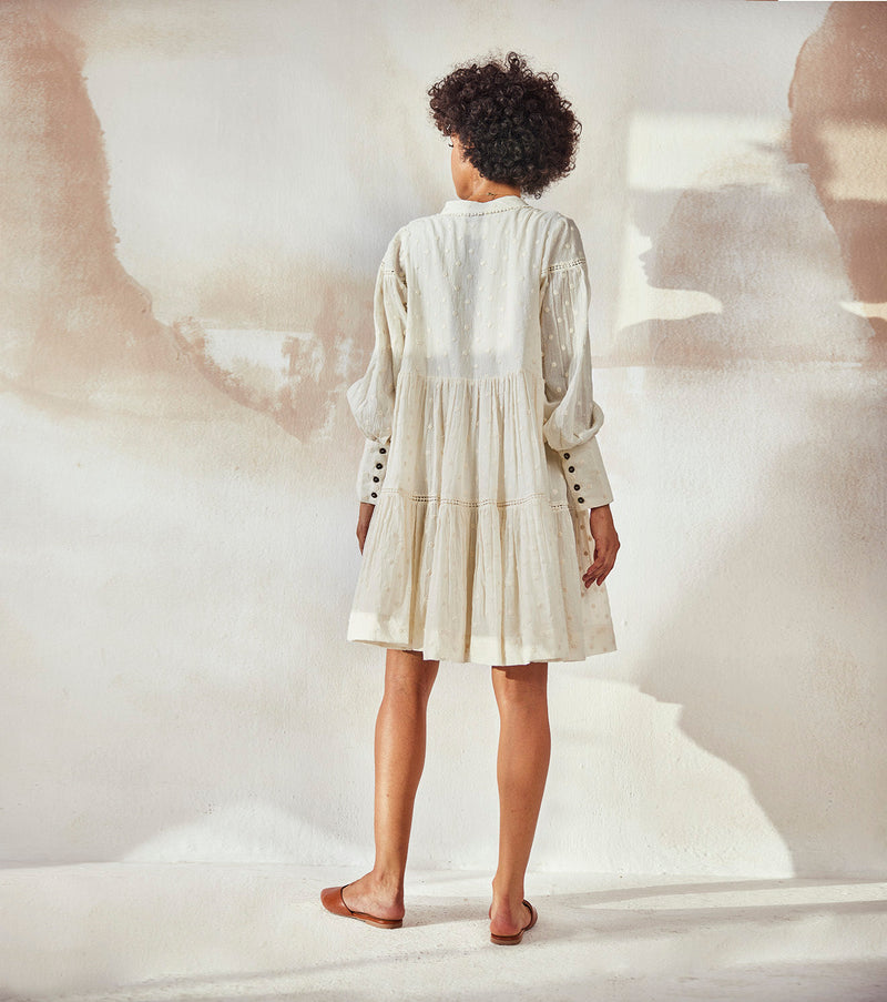 White Pebble Dress by Khara Kapas in white for women Worldwide